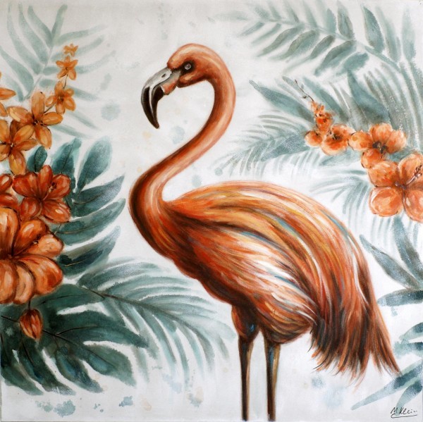 Flamingo Show Modernes Olgemalde Flamingo Bild Auf Leinwand